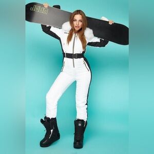 White Ski Suit One Piece Snow Suit in Pristine Condition!